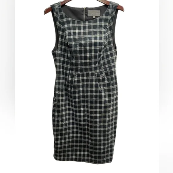 Anthropologie Sunday in Brooklyn Grey Black Corduroy Sleeveless Shesth dress Sz6 - Picture 5 of 15